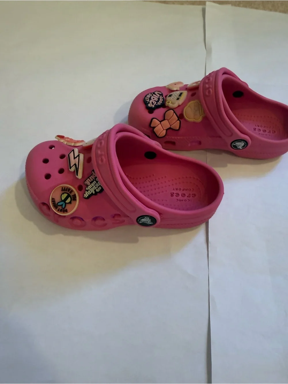 CROCS Kids Pink Clog with Colorful Jibbitz Charms
